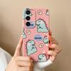 Case For Samsung S24 Plus Ultra Dinosaur Soft Liquid Silicone Lens Protection Anti Choc Cover For Galaxy S 24 S24+ S24Ultra Capa
