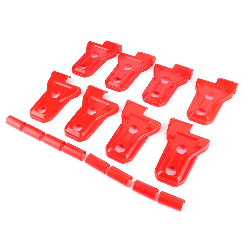 16Pcs Set Door Hinge Cover Protection Trim Fits for Jeep Wrangler JL JLU Gladiator Trunk JTRed