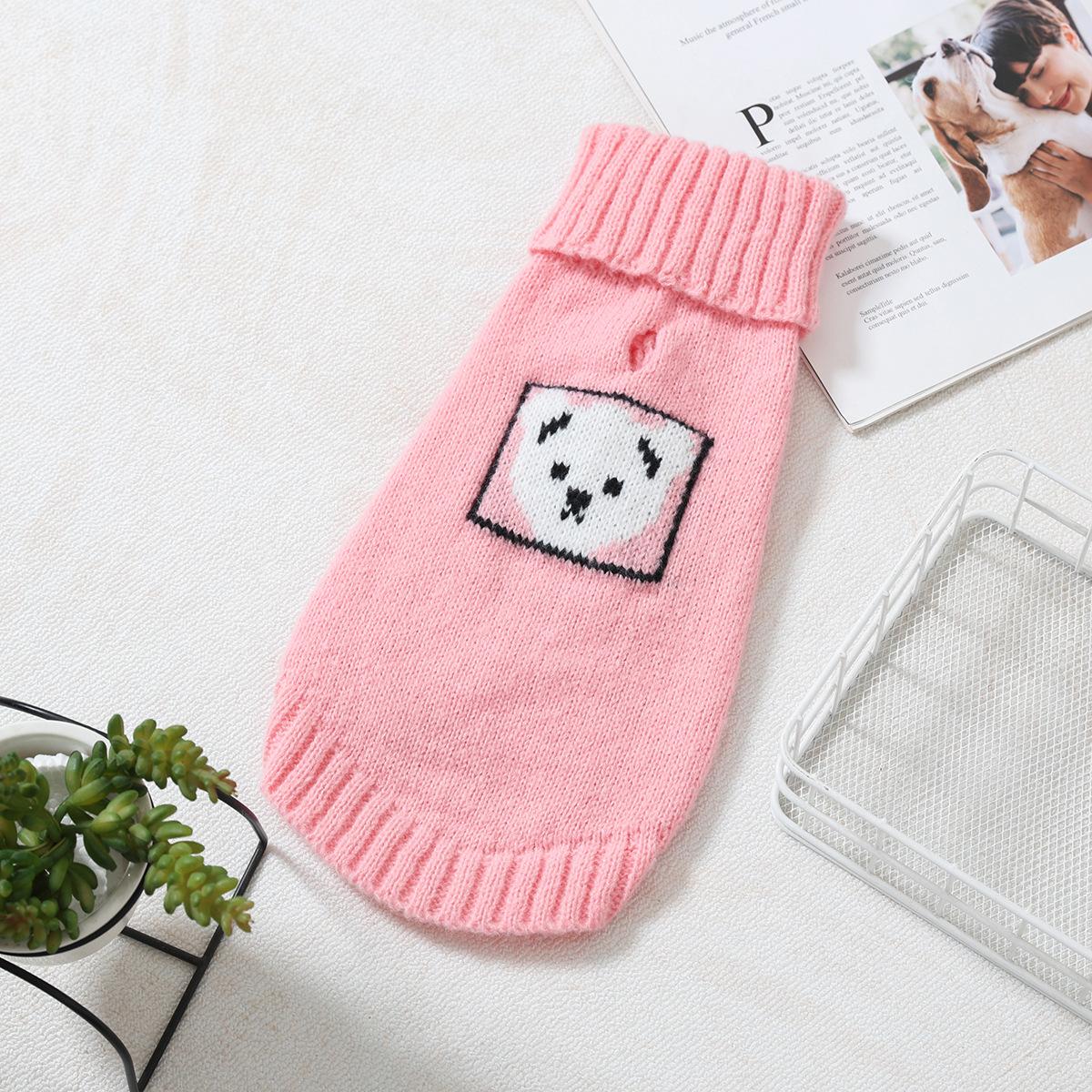 

Winter Warm Pet Dog Sweater Pet Clothes for Small Medium Dogs Puppy Knitting Sweater Pet Vest Clothes Kitty Jacket Outfits S рожевий