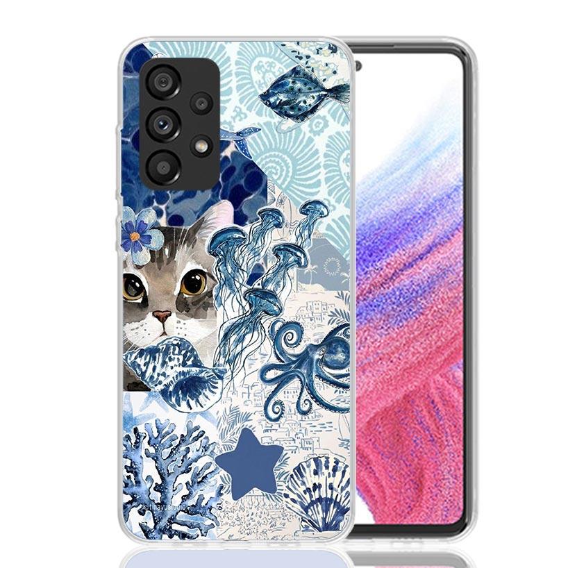 Ocean Starfish Sea Turtle Shark Phone Case For Samsung Galaxy A52 A32 A22 A12 A02S A50S A30S A51 A31 AA71 Note 20 Ultra 10 S10 P