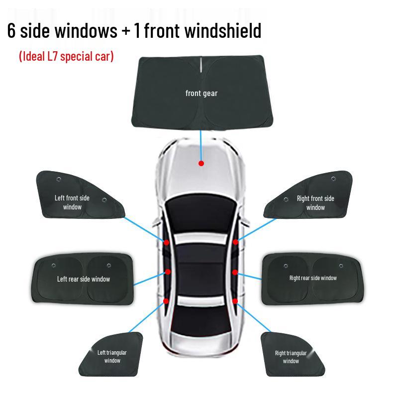Ideal L7 Car Window Sunshade: Opaque Sun Protection & Insulation for Camping Privacy