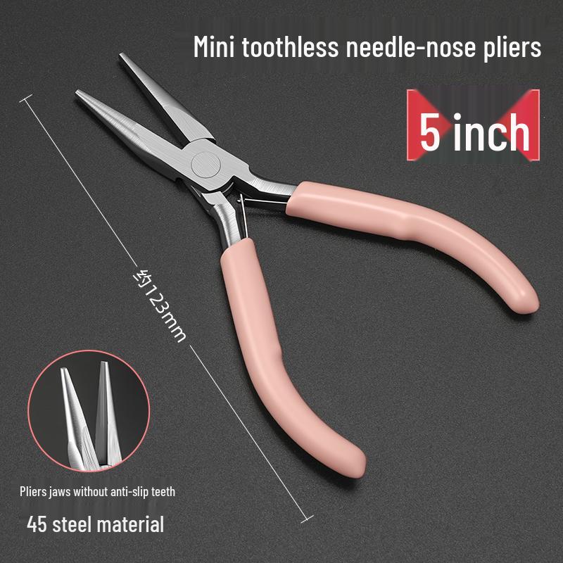 5" & 6" Premium Needle-Nose Pliers Set for Jewelry - Round, Bent, Flat Nose, Toothless Mini Pliers