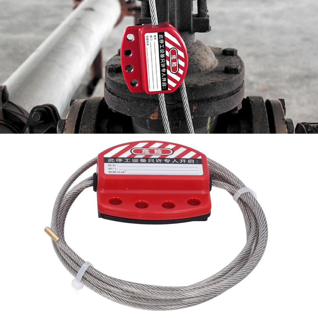 BD L11 4 Lockout Tagout Cable Lock 4mm Stainless Steel Adjustable Cable Lockout for Equipment Maintenance