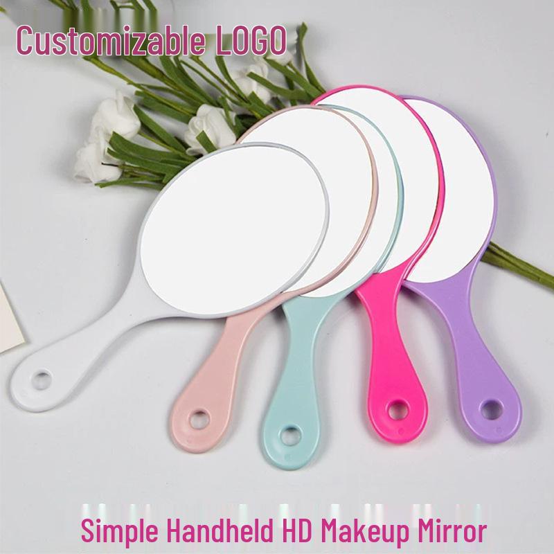 Custom Handheld Makeup Mirror - Portable, High-Value Gift for Girls with Cute Handle