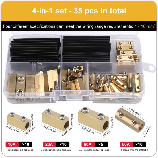 Wire Connectors Tinned with Heat Shrink Butt Brass Mechanical Butt Splice