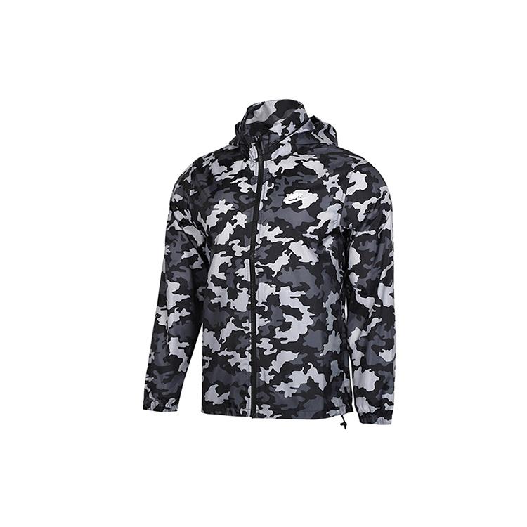 Nike Camouflage Pattern Loose Zipper Long Sleeves Jacket Black Men s BV2980-010 XL