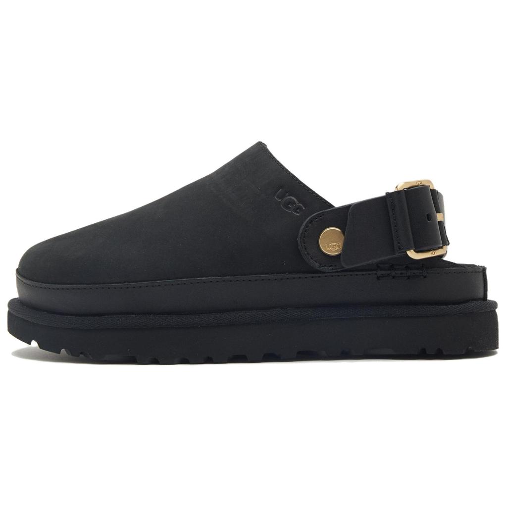 UGG Goldenstar Clog Leather Casual Shoes Women's Black 1169590-BLK