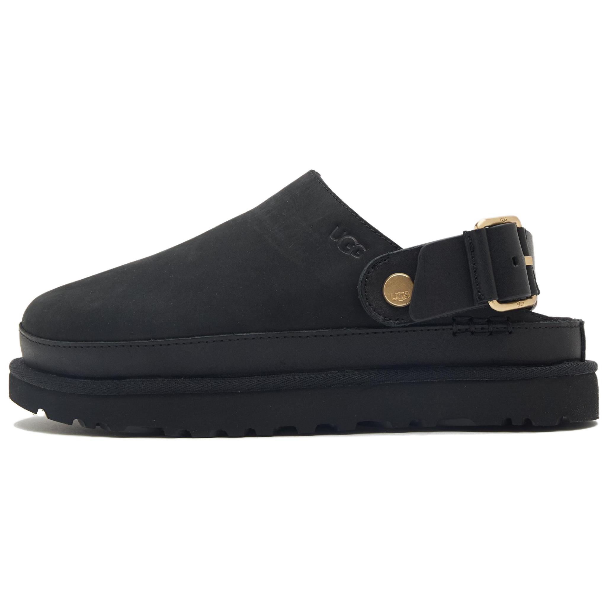 

UGG Goldenstar Clog Leather Comfortable Fashion Casual Slip-On Women clogs Black 1169590-BLK 37