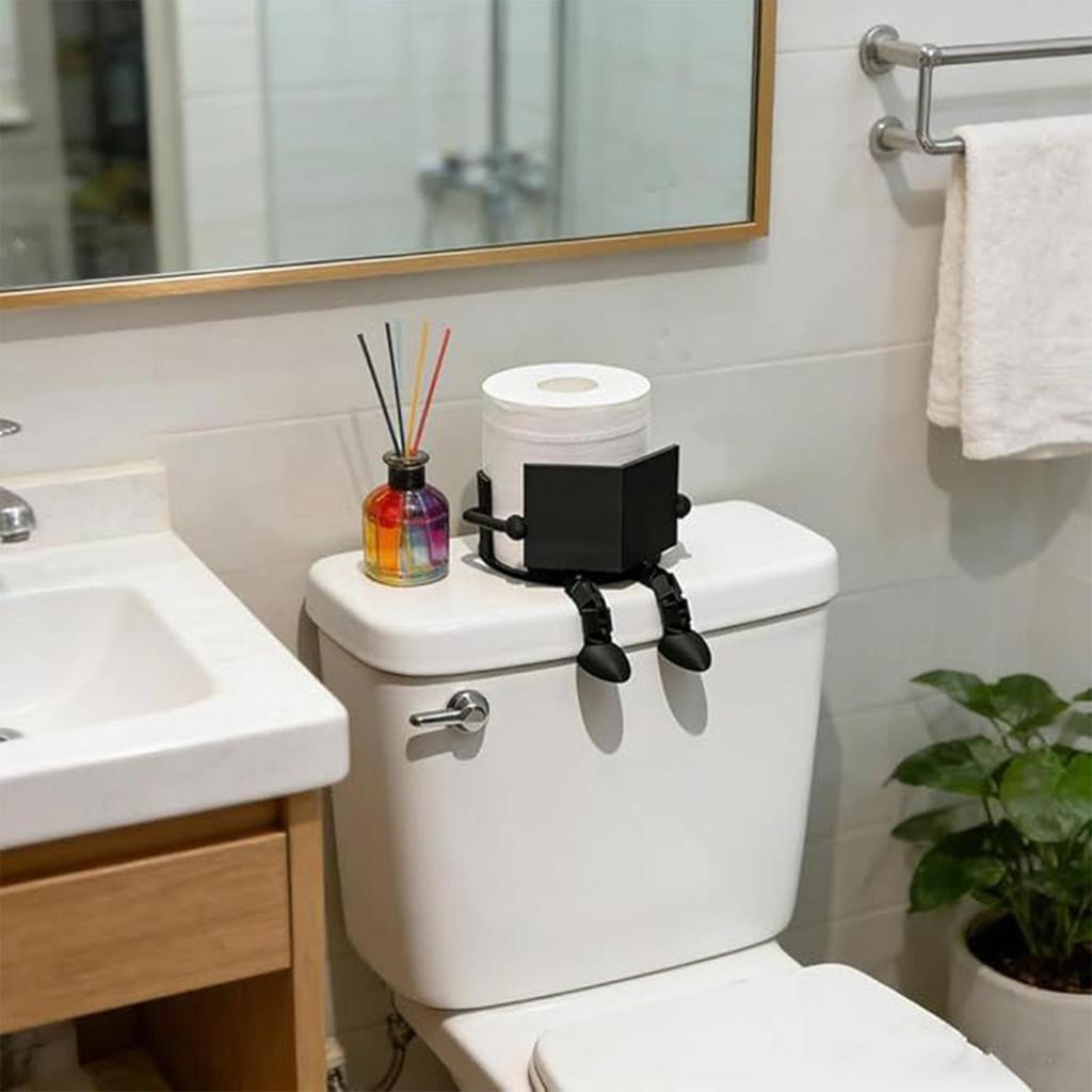Toilet Paper Holder Stand 3D Printed Reading Funny Cute Napkin Stand Bathroom Toilet Paper Holder for Bathroom Kitchen RV Travel
