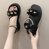 Fashion Sandals for Women Open Toe Pearl Platform Flowers Woman Shoes Anti Slip 2025 Trending Hot Luxury On Offer Summer Offers Footwear