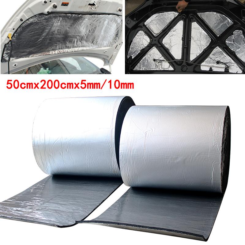 5/10mm 200x50cm Noise Insulation Mat For Cars Acoustic Absorption Heatproof Soundproof Foam Mat For Car Engine Hood Door Wall Heat Shields 2