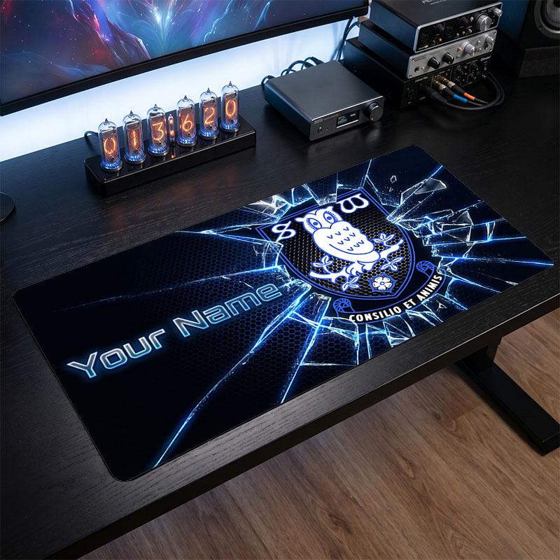 Sheffield Wednesday FC Custom Large Mouse Pad, Personalized Name Text Print, Football Logo Non‑Slip Desk Mat Gaming Gift