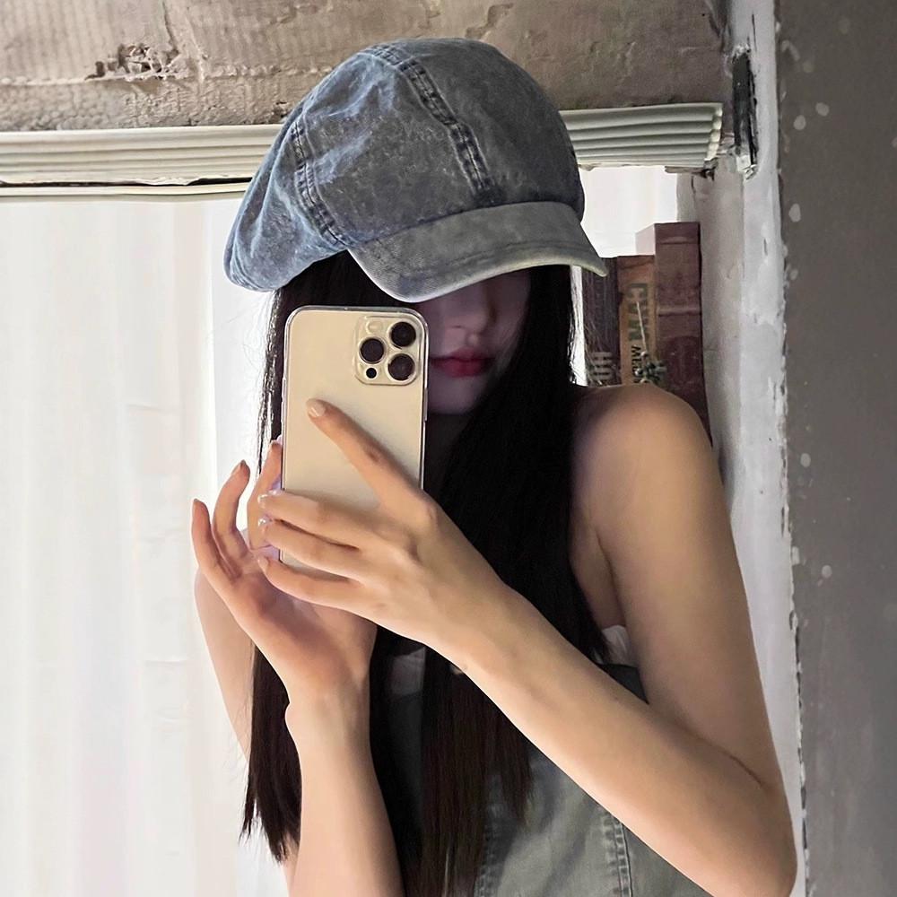 Classic Denim Beret Hat For Women With Wide Brim And Adjustable Fit For Spring And Fall