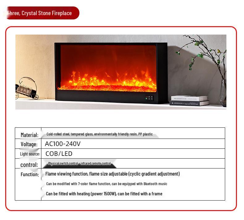 European Electric Embedded Fireplace: Energy-Saving Simulation Flame Heater for Home Décor