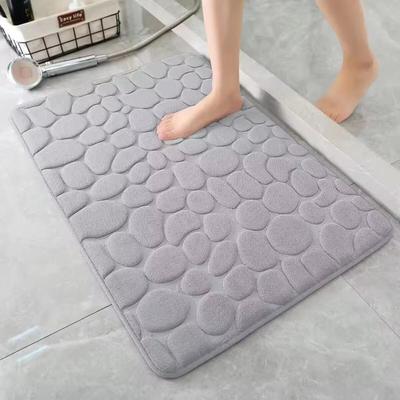 Cobblestone Embossed Bathroom Bath Mat Non-Slip Carpets In Wash Basin Bathtub Side Floor Rug Shower Room Doormat Memory Foam Pad