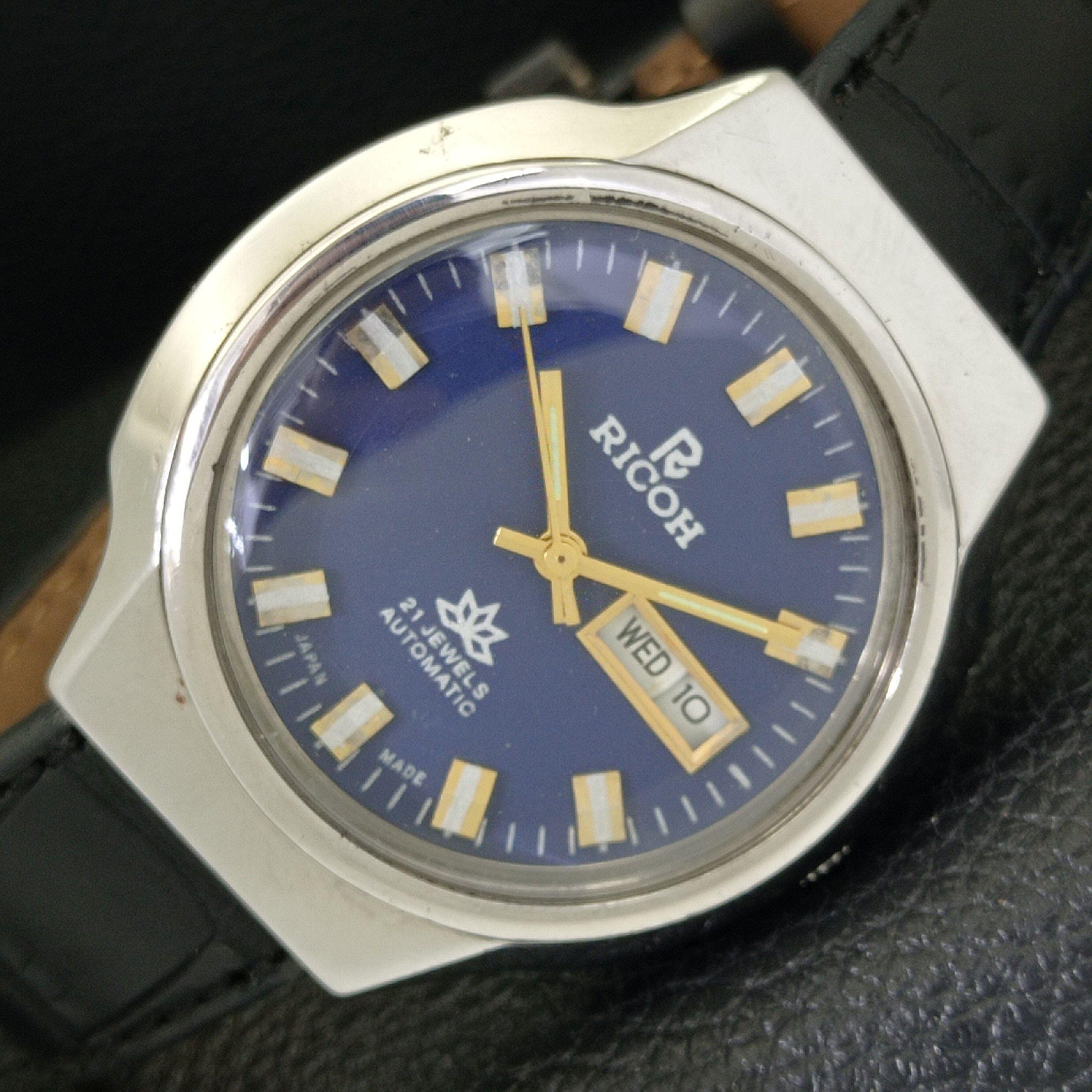 

ВИНТАЖНЫЕ АВТОМАТИЧЕСКИЕ ЧАСЫ RICOH R31 ЯПОНИЯ МУЖСКИЕ СИНИЙ ЦИФЕРБЛАТ a700741-5 R204-a700741