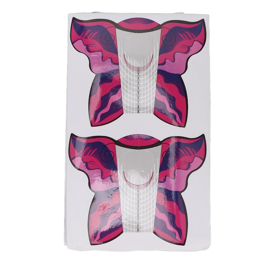 100 Stück Nagelform Verlängerungsaufkleber Selbstklebende Nagelspitzen Führungsaufkleber Maniküre Werkzeuge Rosarot