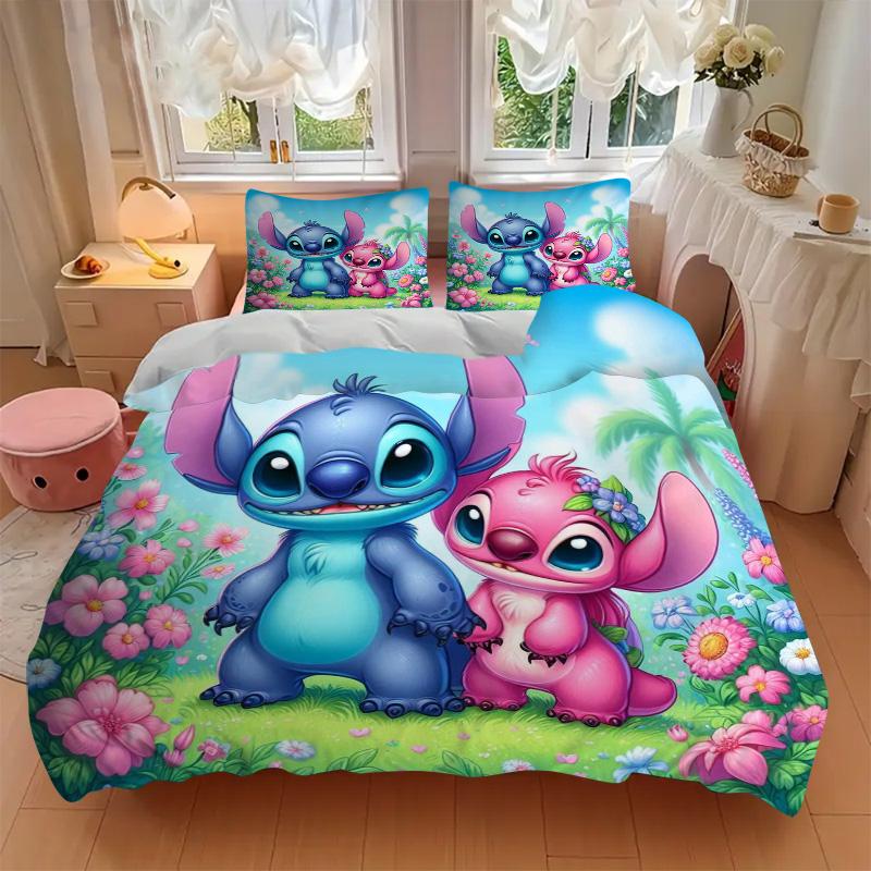 Lilo Stitch Adventure Print 3Pcs Bedding Setduvet Cover With 2 Bedropillowcase Home Birthday Gift