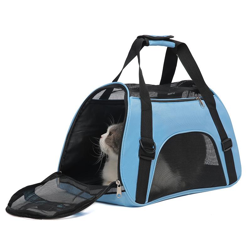 Katzentaschen Weichseitige Tragbare Hundetragetasche Netz Atmungsaktive Tragetaschen für Katzen Hunde Komfort Faltbare Handtasche Haustiertransporttasche