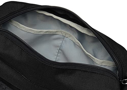 Bolsa Transversal Clássica com Fita de Logo em Nylon para Uso Externo, Mini Bolsa de Ombro/Média, Preta, Tamanho Único