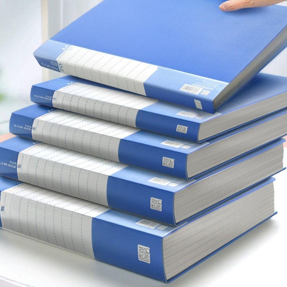 20/30/40/60/100 Pages A4 File Folder PP Storage Booklet High Quality Archives Bag  School Office