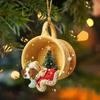 Christmas Tree Pendant Dog Animal Drop Ornament In Snow Pocket Hanging New Year Festive Party Supplies Room Decoration Xmas Gift