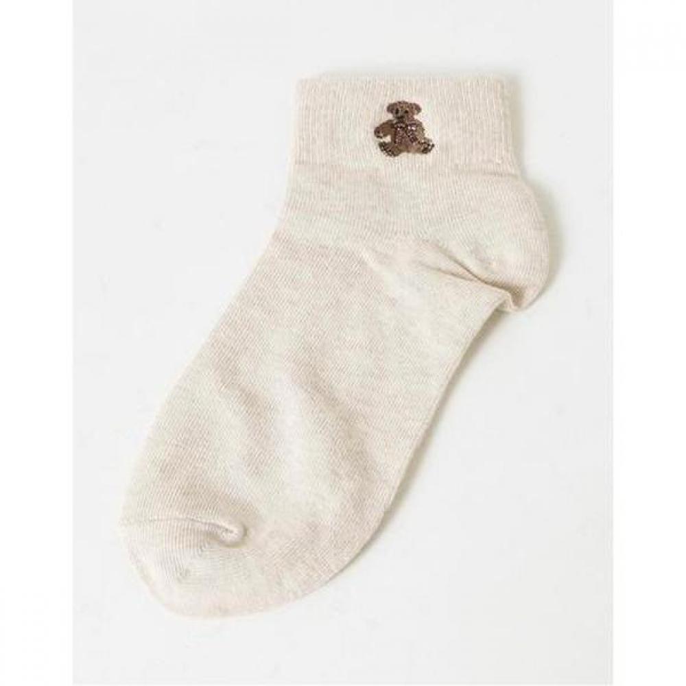 Daks Cotton Blend Daks Bear Embroidery Mid Length 3 Pair Set