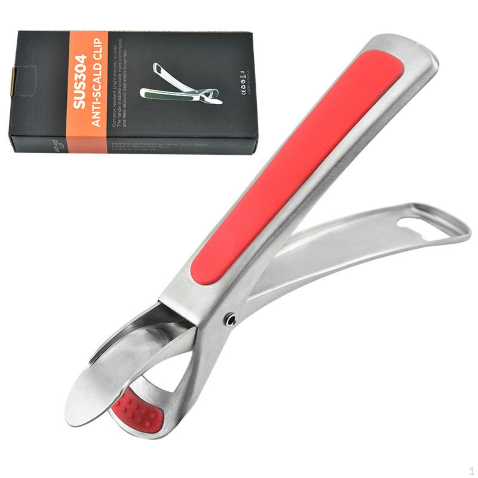 AntiScald Bowl Clip Stainless Steel Lifter HeatResistant Plate Tongs Red красный