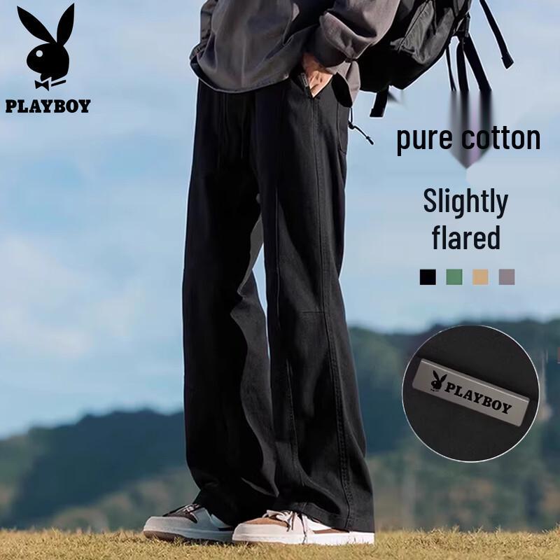 Playboy Men s Pure Cotton Loose Straight Leg Cargo Pants M