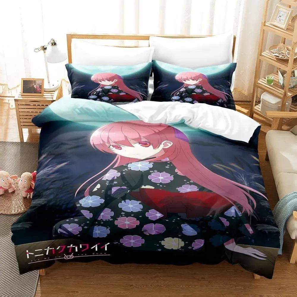 

Tonikaku Kawaii Nasa & Tsukasa Комплект постельного белья Single Twin Full Queen King Size Комплект постельного белья Adult Kid Bedroom Пододеяльники Наборы аниме-кровати EU Single 135x200cm