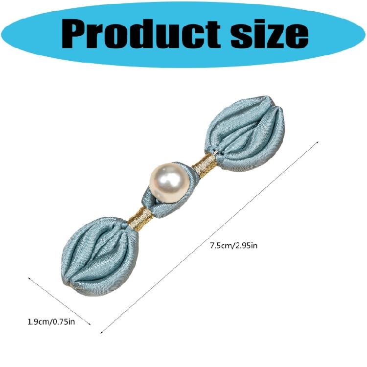 5Pcs Pearls Embellished Flower Shape Cheongsam Button Decorative Chinese Knot Button For Dress Cloaks Coat Sewing Craft