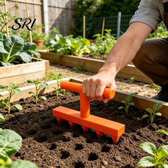 Planting Hole Maker Gardening Punch Seeder 3D Printed Precision Tool for Ergonomic T-Handle Home Vegetable Flower Seedlings Balcony Garden Potted