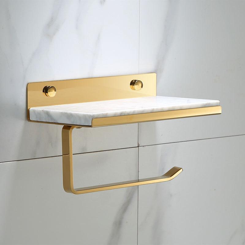 Brass Paper Towel Holder Bathroom Marble Paper Roll Holder Brushed gold/Gold Toilet Paper Plane Mobile Phone Holder White/Green