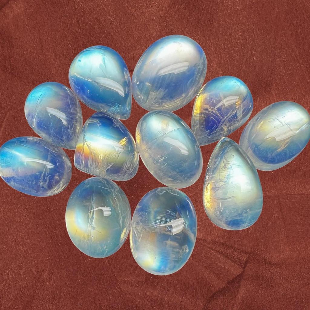 Blue Flashy Natural Rainbow Moonstone Mix Shape Lot, Polished Moonstone Lot, Rainbow moonstone Lot, Loose Gemstone for making jewelry.