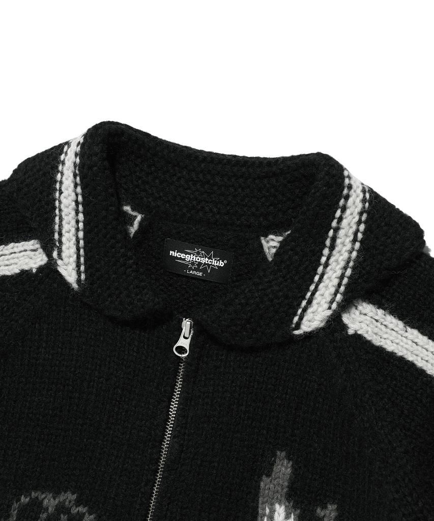 Niceghostclub Skull Cowichan Sweater_Black(Ng2Efuk680A)