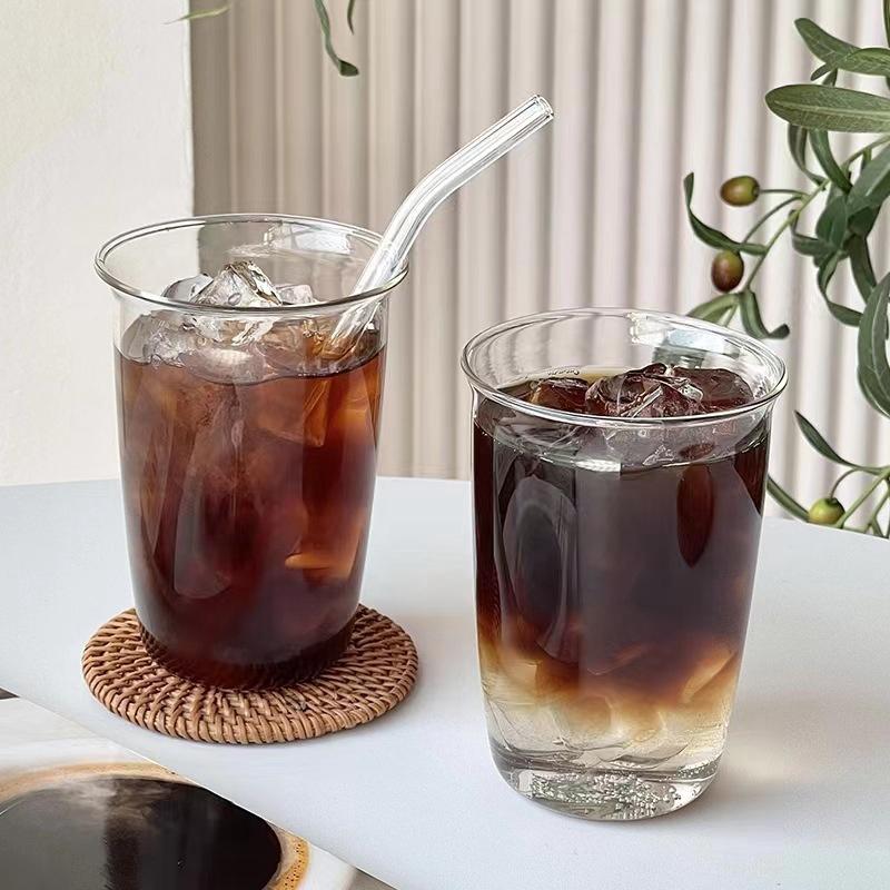 Summer Iced Coffee Cups Clear Glass Cup Milk Juice Water Cup Home Water Glasses Beer Tea Drinking Cup Cocktail Mugs