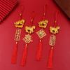 2026 Year Of The Horse Golden Plastic Zodiac Horse Pendant Lucky Spring Festival Home Car Hanging Ornaments  Year Gifts