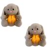 Baby Breathing Bunny Baby Soothing Bunny Plush Doll Toy Baby Kids Soothing Music Sleeping Companions Sound 2Pcs