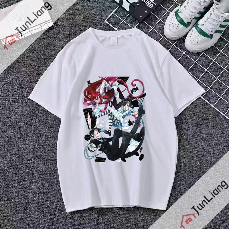 Japanese anime Black Butler cartoon comic mens Tshirt shortsleeved roundneck for streetwear menwomen clothing