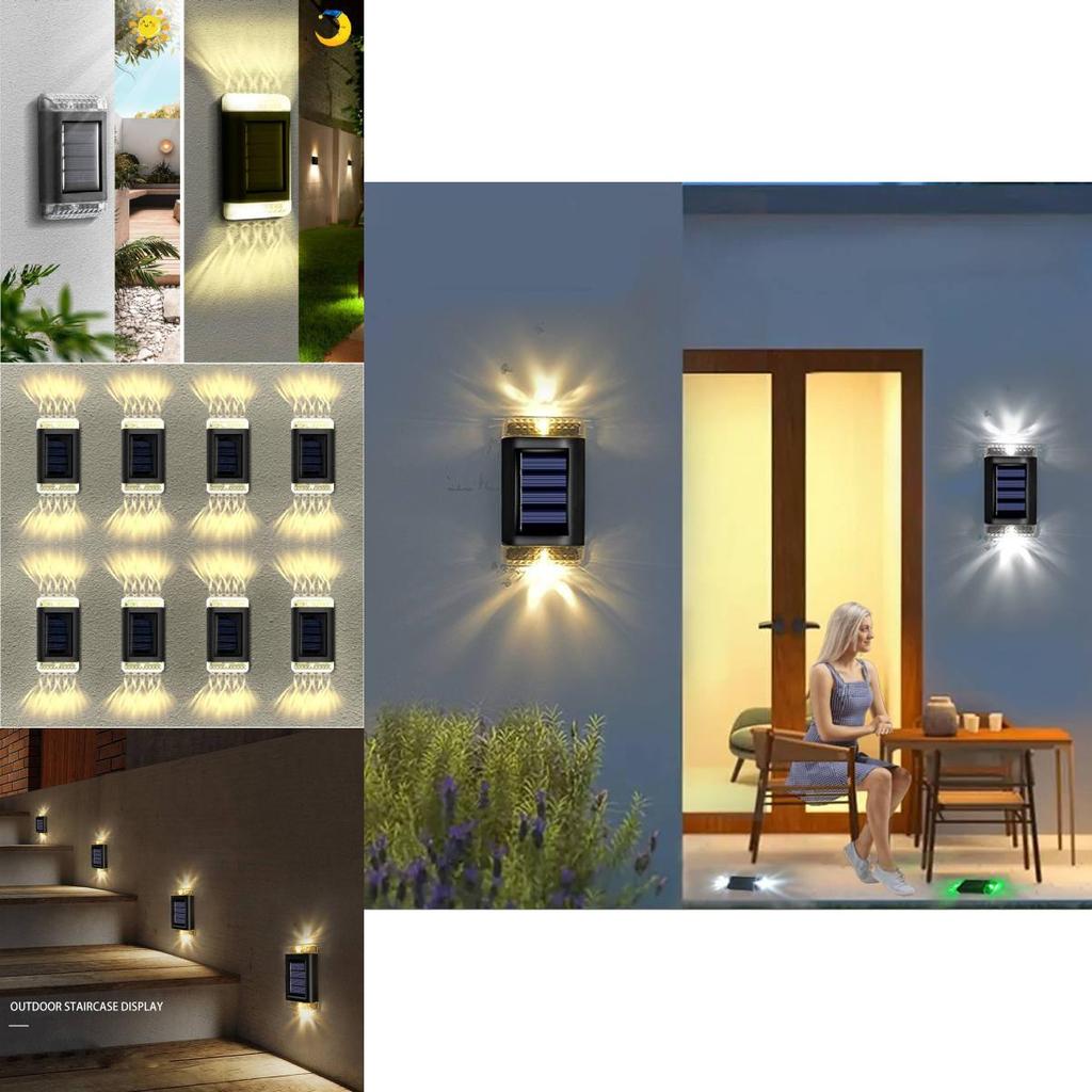 Innovative Solar Powered Dual Head Led Wall Light For Outdoor Garden And Patio Use
