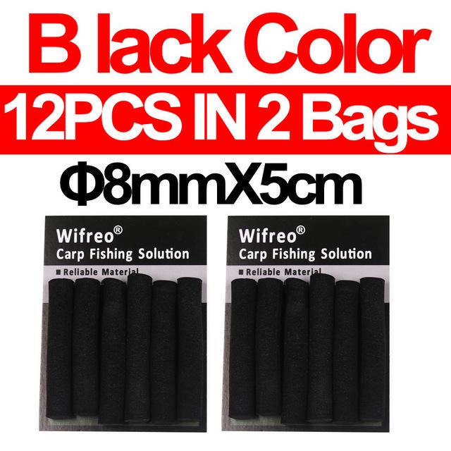 Wifreo 12PCS/2bags 8mm 5mm Carp Fishing Pop Up Foam Zig Rig Foam Sticks Hair Rig Floating Carp Fishing Bait Red Green Yellow