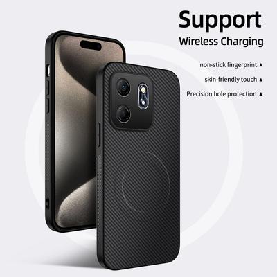 For OPPO Reno 15 Luxury Black Silicone Matte Phone Case For Oppo Reno 15 Pro Carbon Fiber Back Cover Reno 15 Magnetic Soft Case