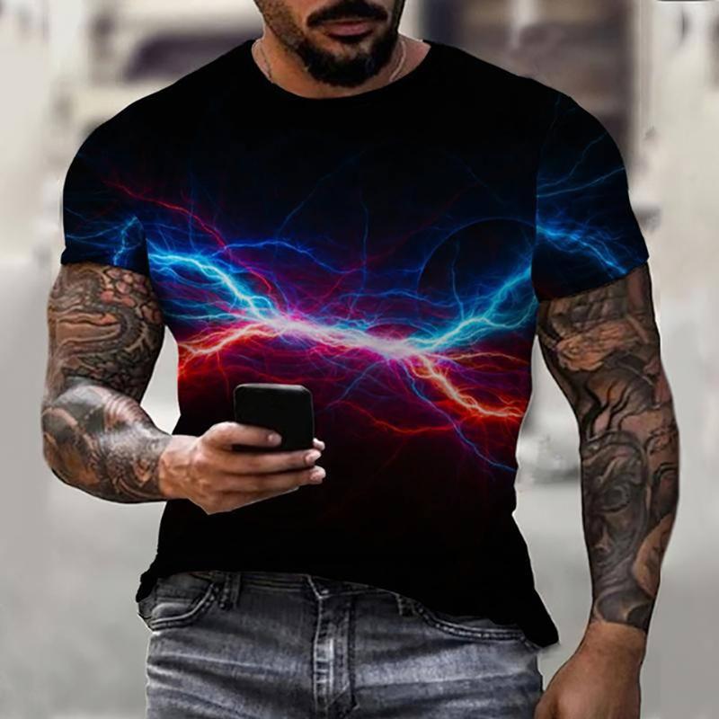 Lightning 3D Print T-shirt Men Women Fashion Streetwear Casual Short Sleeve T Shirts Oversized Harajuku Tees Kids Tops Clothing