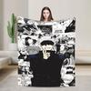 Anime Satoru Gojo Blanket  Airplane Travel Flannel Bedding Throws For Couch Chair Warm Custom Quality Bedspread Birthday Gift