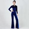Women's Elegant Gold Velvet Slimming Practice Set for Autumn/Winter