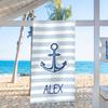 Asciugamano da Spiaggia Personalizzato a Strisce Nome/Logo Personalizzato Asciugamano Sovradimensionato in Microfibra Regalo per Feste Estive per Spiaggia Nuoto Bagno Sport