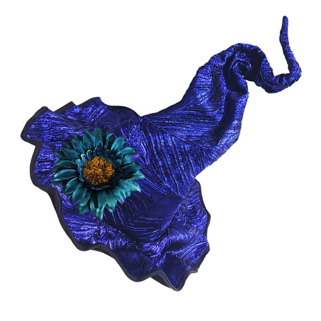 Fashion Witch Hat Breathable Witch Cap with Detachable Flower For Halloween Party And Theatrical Performances Dressingup