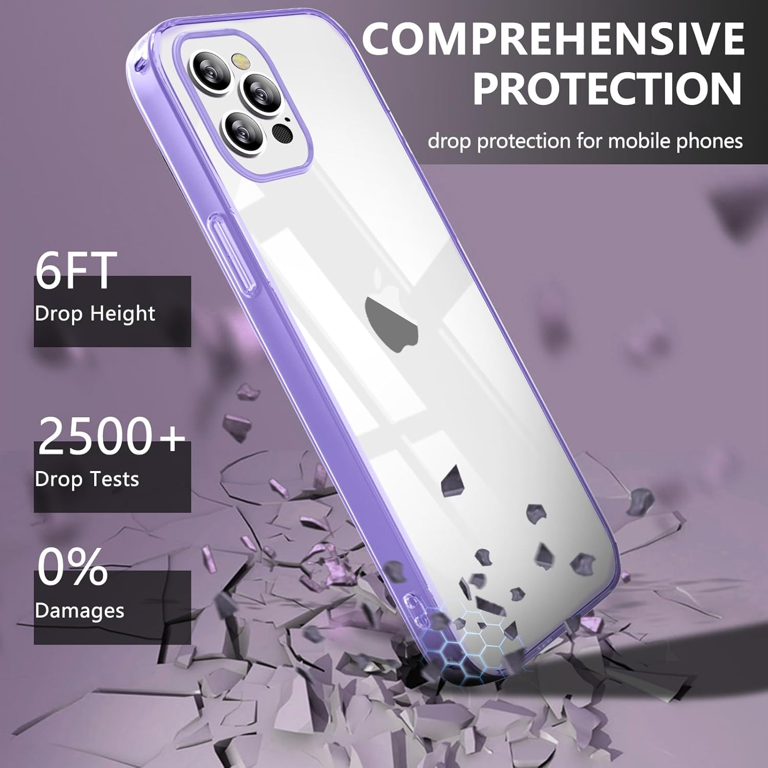 iPhone XR Case,Clear Anti-Scratch Reinforced Corner Protective Phone Case,Hard PC+Soft TPU Shell 3in1 Slim Flexible Protective Shockproof Phone