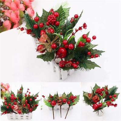 Artificial Berry Bouquet with Green Leaves Christmas Home Garden Decoration