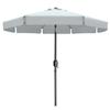 Hexagonal Steel Parasol - MARBUENO SUMMER - D270 Cm - White - 8 Ribs - Foldable and Portable - Chimney Type Roof